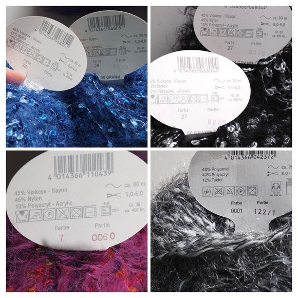 Novelty Yarn Lot Eyelash Boucle Fun Fur Metallic Muench Cleo Linie 43 Punta - Picture 5 of 17